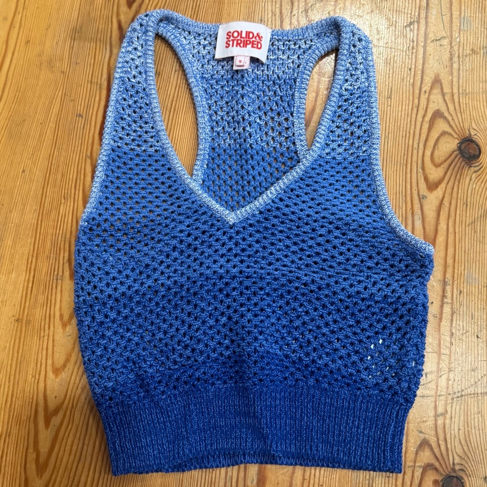SOLID & STRIPED Light Blue Ombré Knit Tank